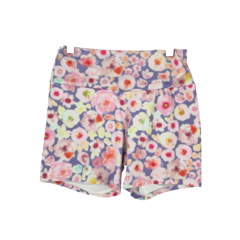 SHEIN Athletic Shorts Multicolor Floral High Waisted V-Back Large